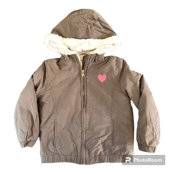 Gymboree Girls Jacket with Hood Faux Fur Lined Size S (5-6) - Picture 1 of 7
